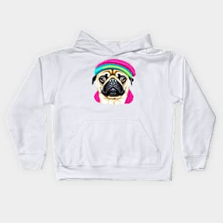 pug with hat Kids Hoodie